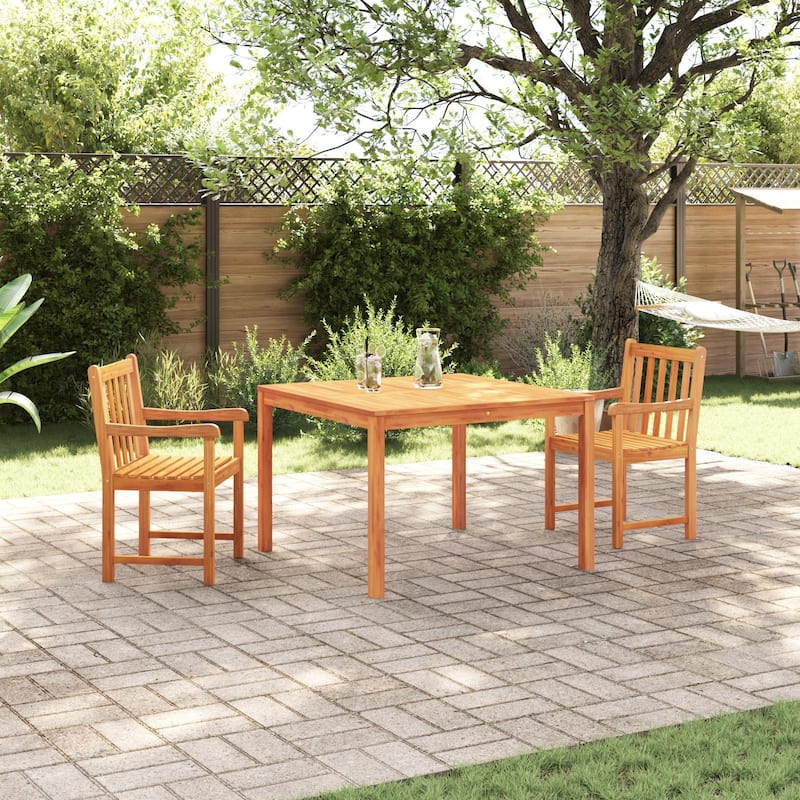 vidaXL Dining Set Set of 3/5 Solid Acacia wood - 43.3 x 43.3 x 29.5 - Brown 2-Seater