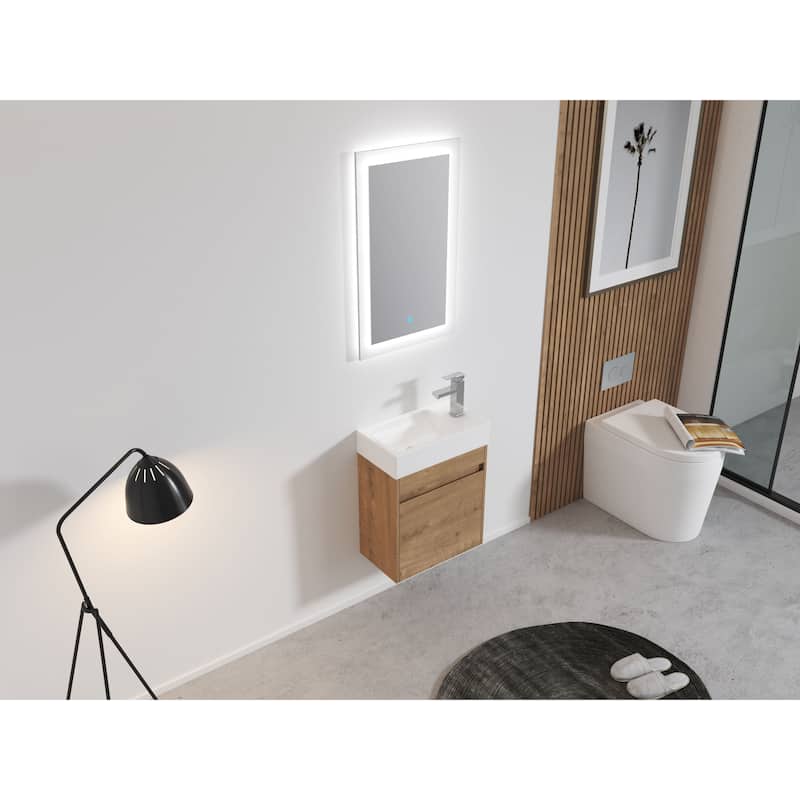 18 Inch Single Sink Bathroom Vanity with Soft Close Door, 18x10