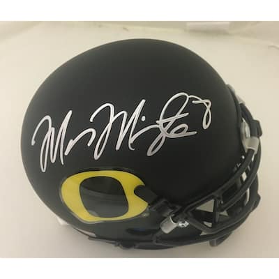 Marcus Mariota Autographed Oregon Ducks Signed Black Football Mini Helmet JSA COA 1 - 8'6" x 11'6"