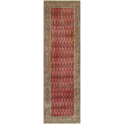 Fine Vintage Distressed Balym Red/Beige Runner - 3'0" x 10'0"