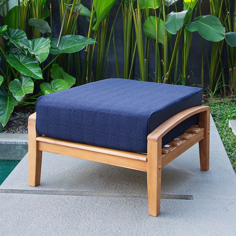 Cambridge Casual Leon 2-piece Teak Patio Club Chair with Ottoman