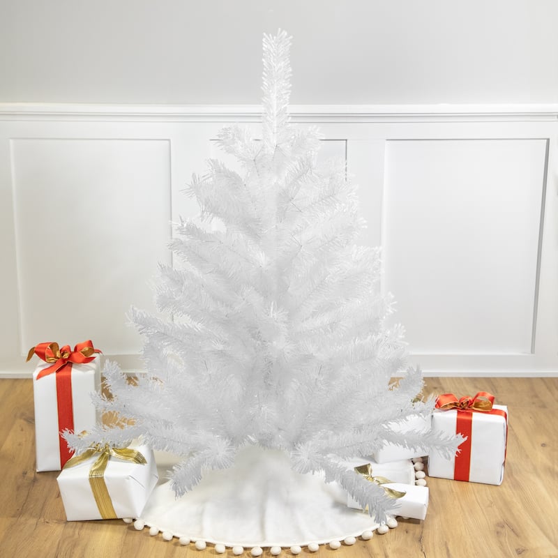Full Icy White Spruce Artificial Christmas Tree - 3' - Unlit - 3 Foot