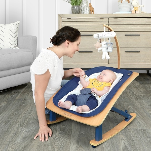 slide 2 of 24, Evolur Tory 2-in-1 Rocker & Chair Blue