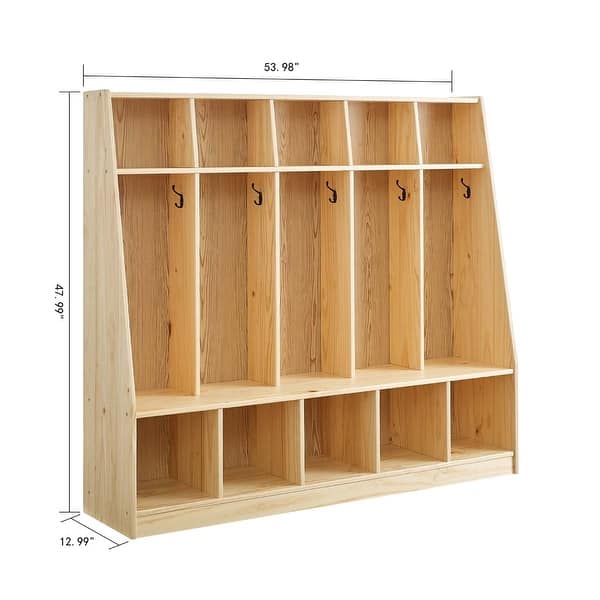 BIKAHOM 5Section Classroom Coat Locker & Backpack Hanger, Daycare Cubby Coat Rack/Hanger, Hooks