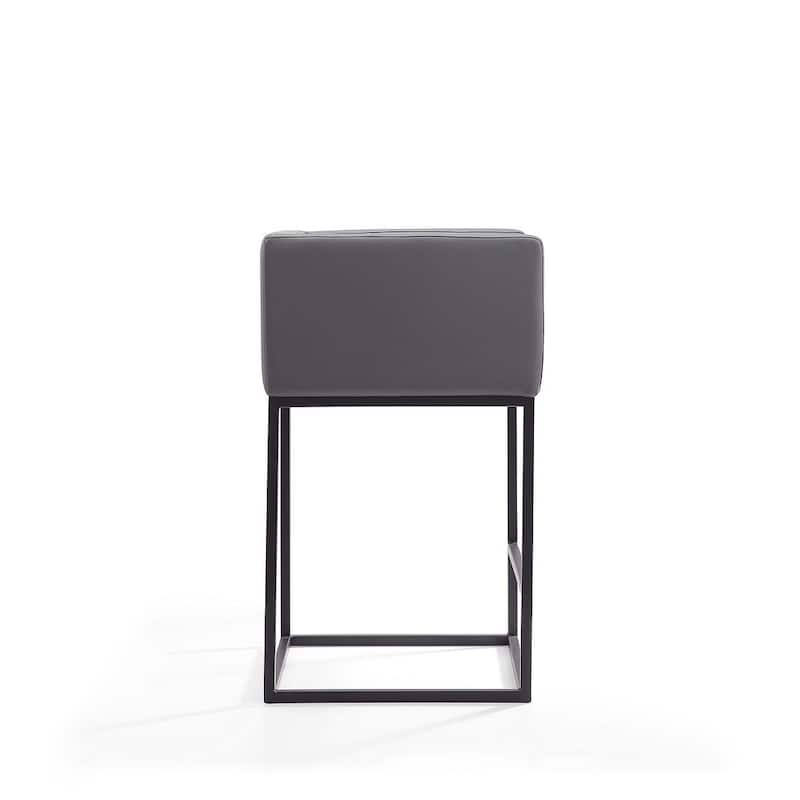 Manhattan Comfort Embassy 34 in. Black Metal Counter Height Bar Stool (Set of 2)