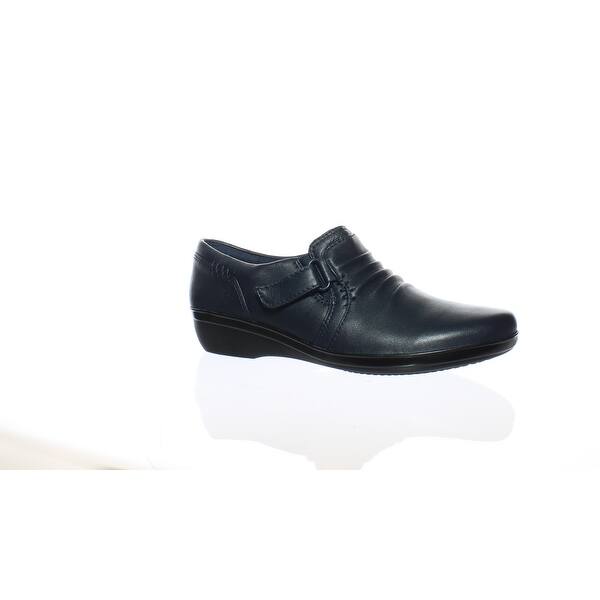 Shop Clarks Womens Everlay Coda Navy Leather Flats Size 6