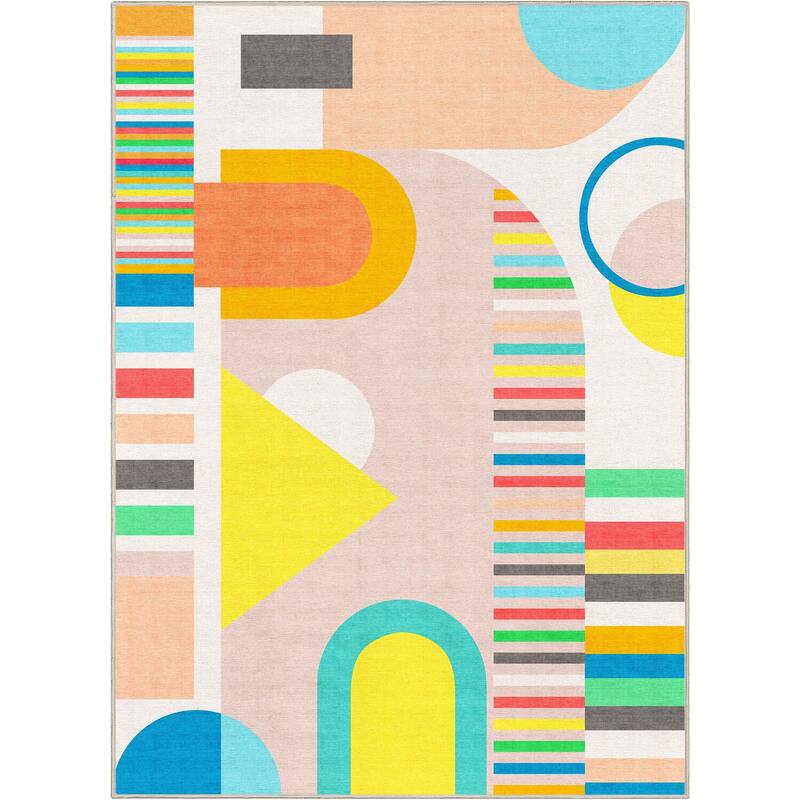 Well Woven Apollo Parade Modern Geometric Kids Flat-Weave Area Rug