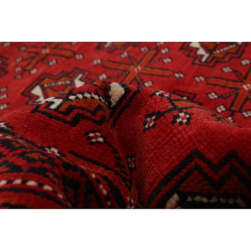 ECARPETGALLERY Hand-knotted Baluch Red Wool Rug - 5'0 x 9'10