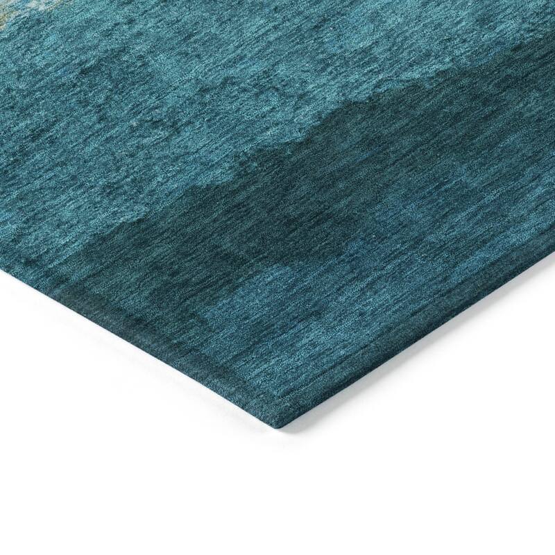 Machine Washable Indoor/Outdoor Watercolor Ombre Chantille Rug