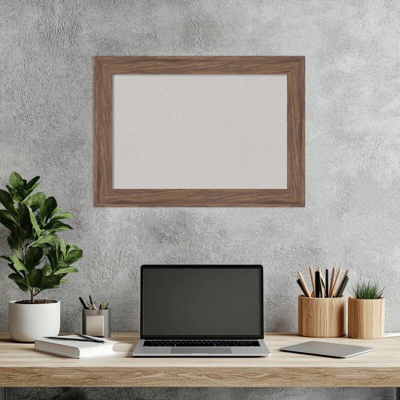 Pia Medium Brown Narrow Framed Cork Board - Bulletin Board, Organization Board, Pin Board