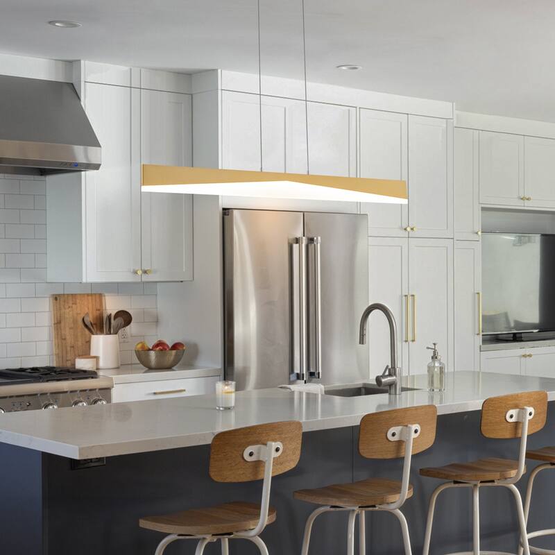 Modern Minimalist Linear LED Pendant Light Adjustable Linear Chandelier - W39.57"