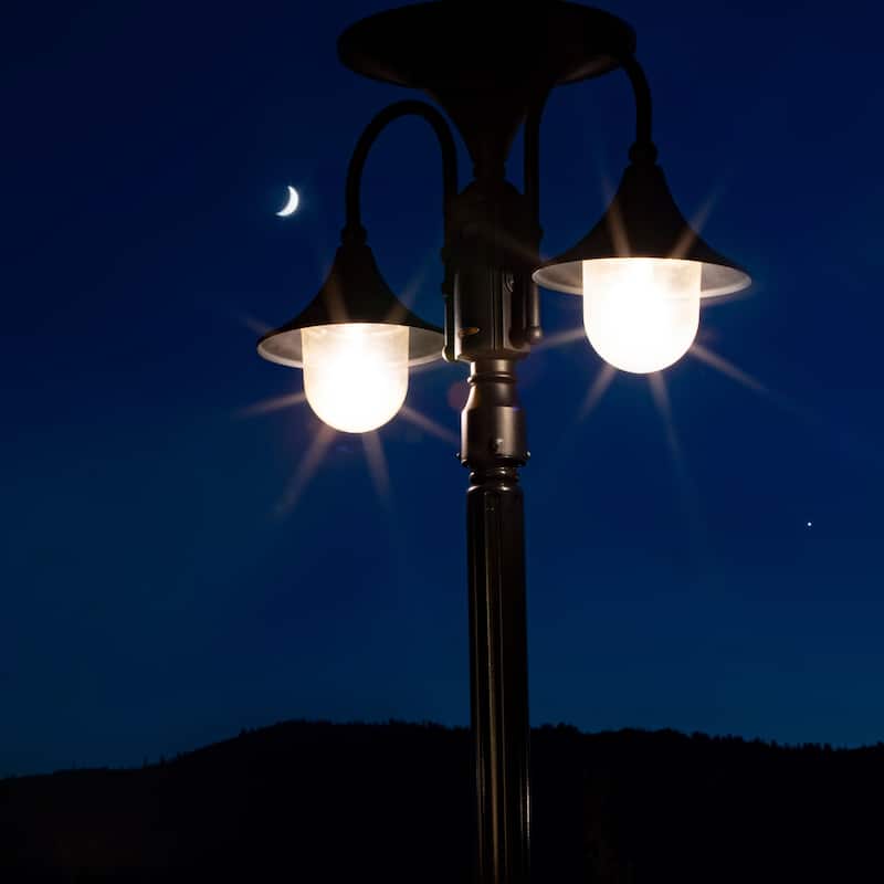 Everest II Commercial Solar Double Lamps - Black