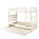 preview thumbnail 9 of 7, White Twin Bunk Beds for Kids with Safety Rail and Movable Trundle Bed