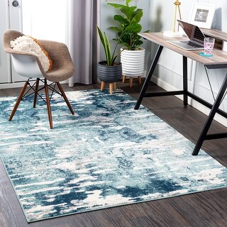 Artistic Weavers Sami Vibrant Teal Abstract Area Rug - Bed Bath ...