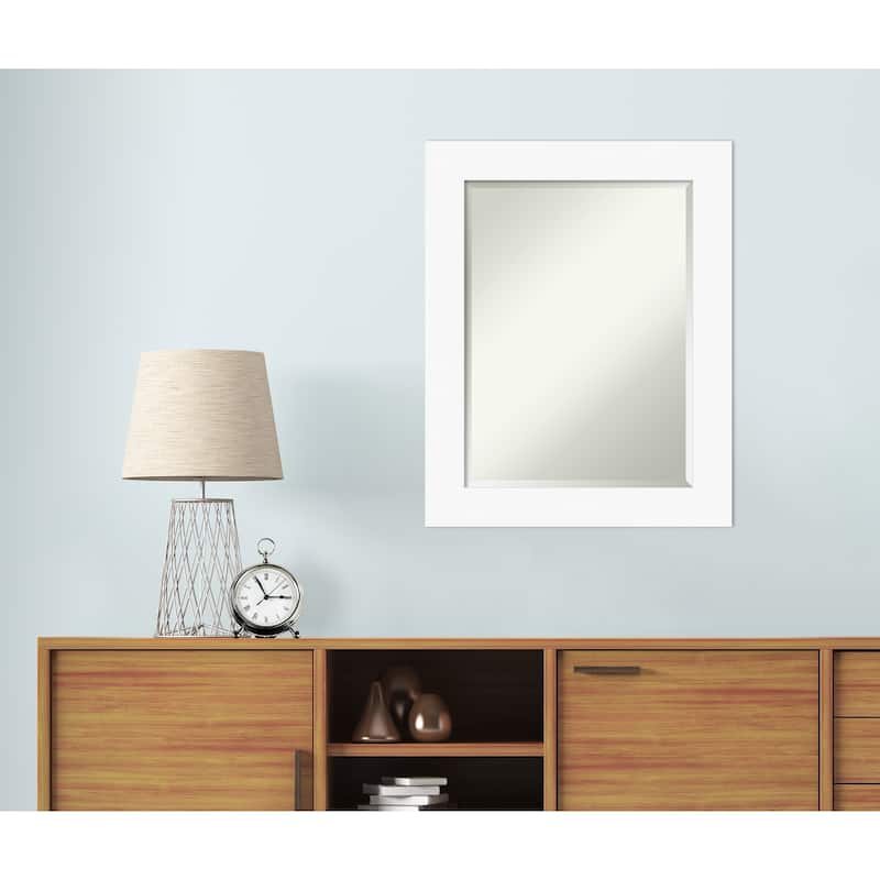 Basic Beveled Wood Framed Wall Mirror