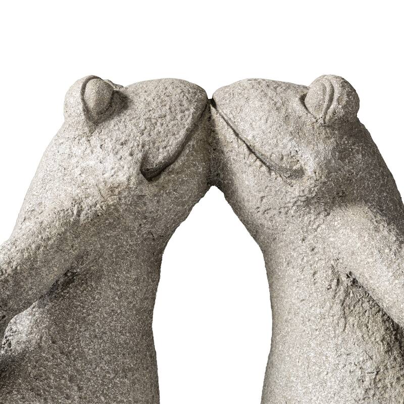 Glitzhome 15.25''H Resin Two Kissing Frog Statue