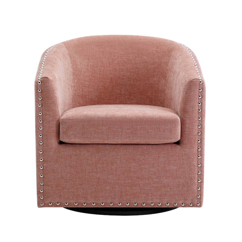 Porthos Home Wesa Swivel Fabric Upholstered Barrel Accent Chair