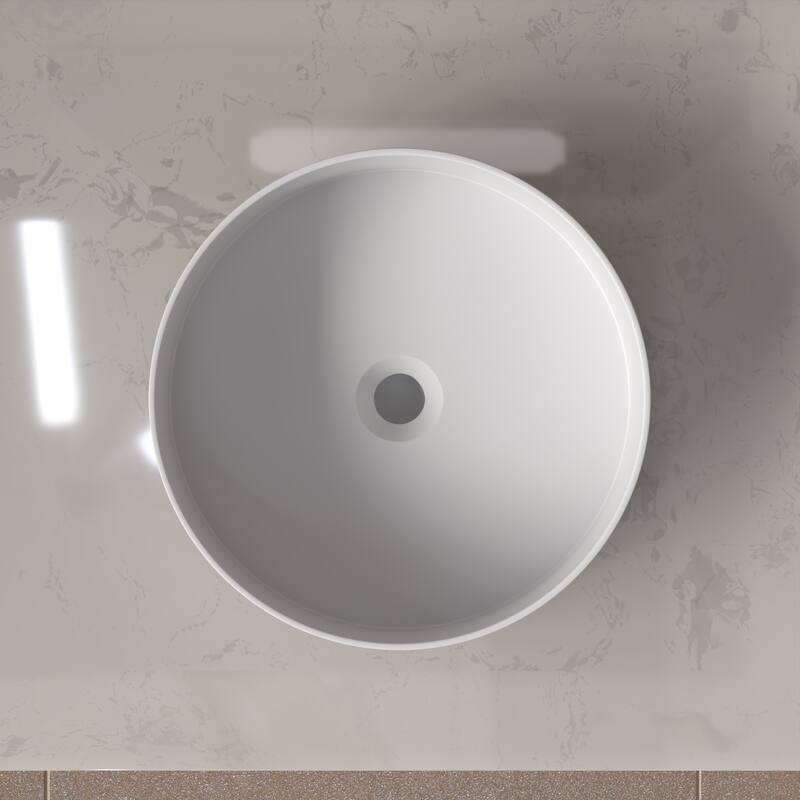 Rbrohant Round Vessel Bathroom Sink, Ceramics Sinks for Bathrooms-15.15''x15.15''x5.12''