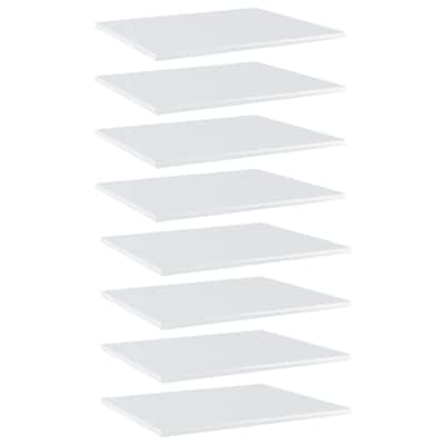 vidaXL Bookshelf Boards 8 pcs High Gloss White 23.6"x19.7"x0.6" Chipboard