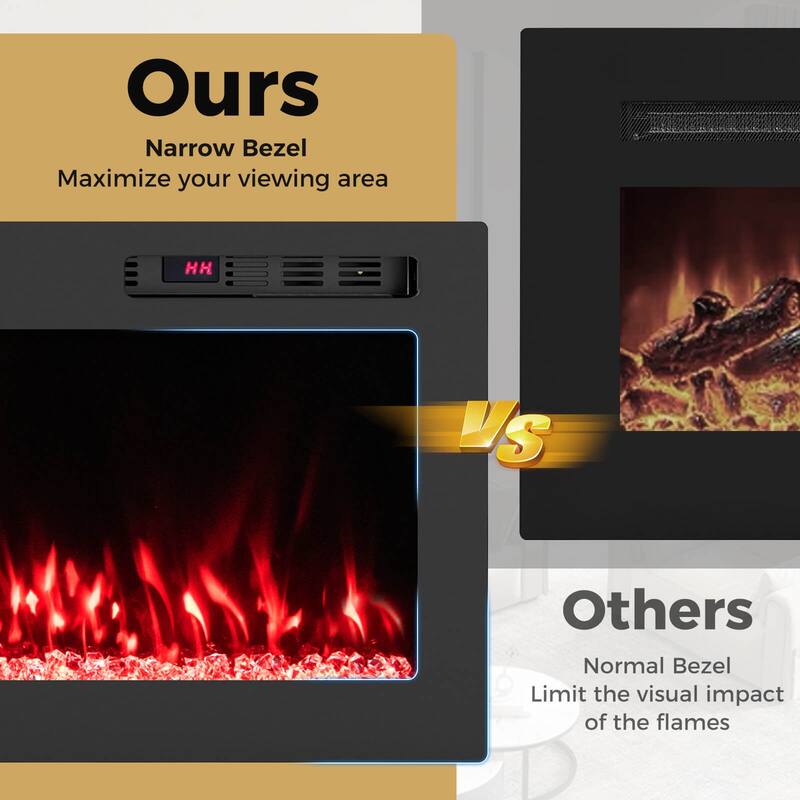Costway 42" Smart WiFi Electric Fireplace Work with Alexa & Google - See Details