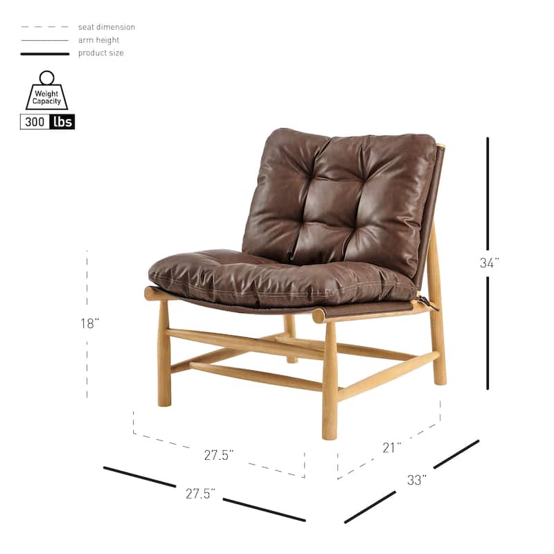 NPD Furniture Oswald Faux Leather Tufted Accent Chair