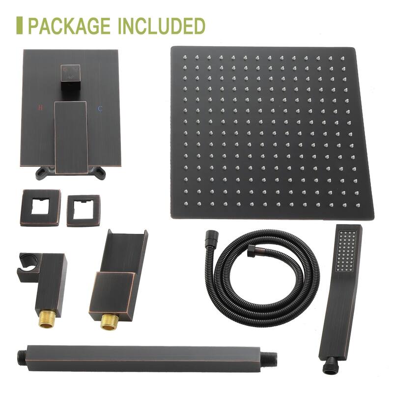 Ceiling Mount Shower with Waterfall Tub Spout and Hand Shower