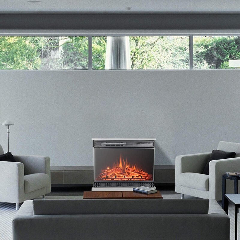 25'' Portable Electric Fireplace Heater Wiht Wheels and Remote - 25.5 - Bed  Bath u0026 Beyond - 36761738