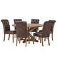 preview thumbnail 14 of 16, iNSPIRE Q Artisan Benchwright Rustic X-base Round Pine Wood Rolled Back 7-piece Dining Set