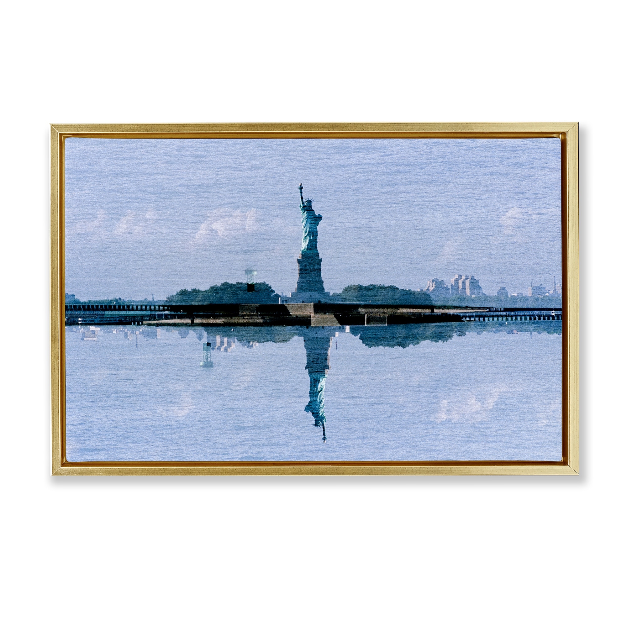 Stupell Symmetrical Liberty Reflection Framed Floater Canvas Wall Art Design By Robin Vandenabeele