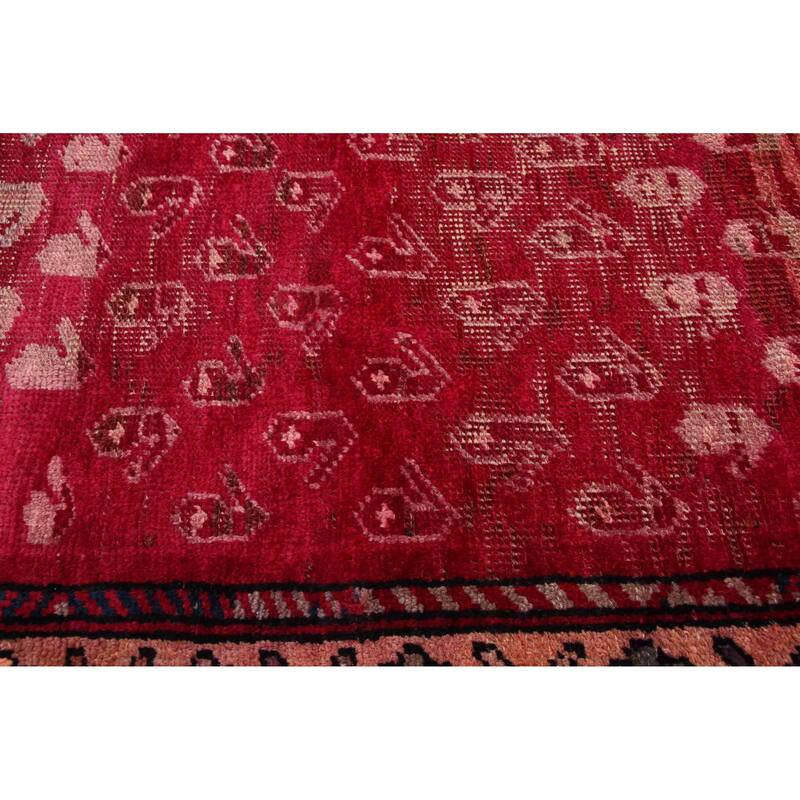 ECARPETGALLERY Hand-knotted Melis Vintage Burgundy Wool Rug - 6'7 x 10'4