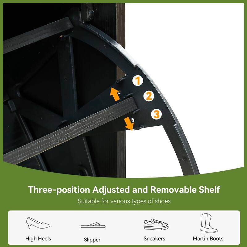 Ail Shoe Storage Cabinet Freestanding Adjustable Shoe Rack for Entryway