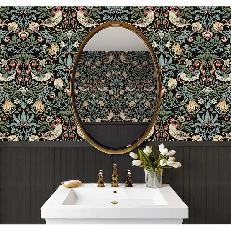 Seabrook Designs Fragaria Garden Prepasted Wallpaper