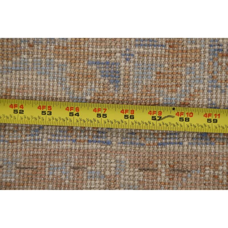 Hand Knotted Oriental 100% Wool Carpet Transitional Geometric Oranges & Rust Oushak Area Rug - 3' 11'' X 2' 11''