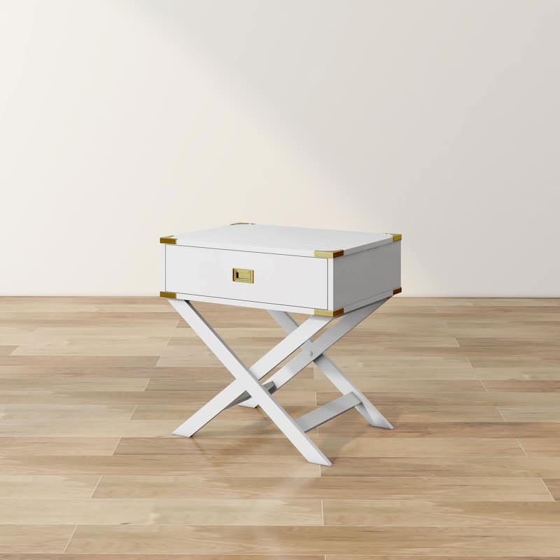 Yore Contemporary 24-inch Solid Wood 1-Drawer Side Table by Furniture of America