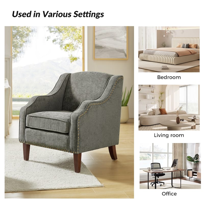 Lucretius Armchair with Nailhead Trim by HULALA HOME