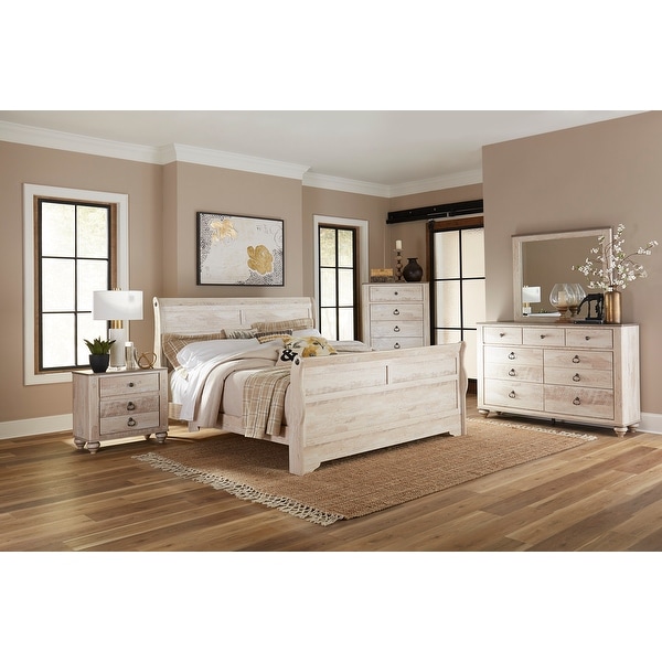 Roundhill imerland contemporary white wash finish bedroom set sale