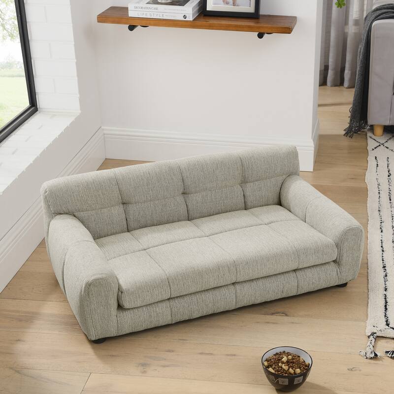 Soft and comfortable pet sofa with backrest and armrests, suitable for modern rectangular pet sofas for large and medium-sized