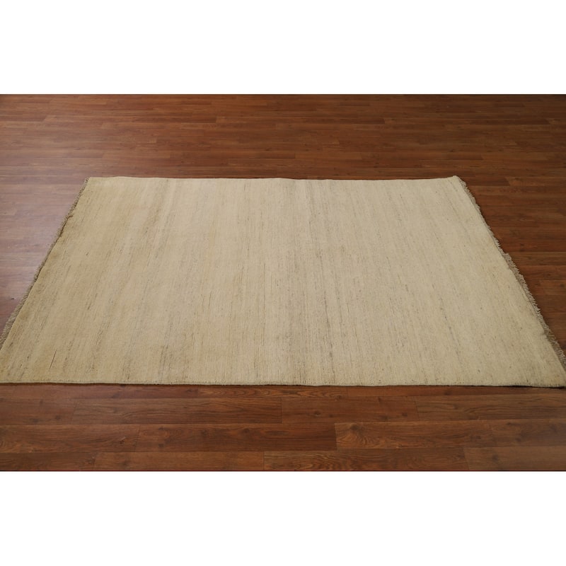 Solid Gabbeh Modern Accent Rug Handmade Nursery Wool Carpet - 3'10"x 5'11"
