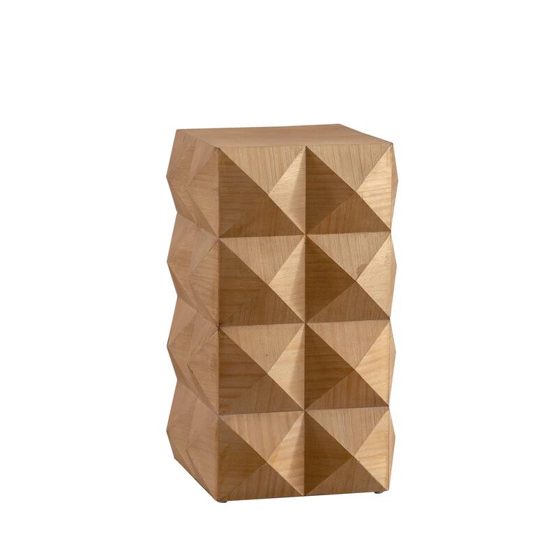 GDFStudio Alaric Fir Wood Coffee Table with 3D Embossed Pattern Design