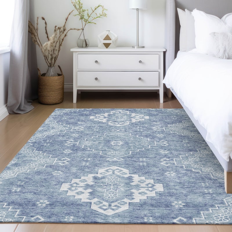 Machine Washable Indoor/ Outdoor Chantille Traditional Boho Rug