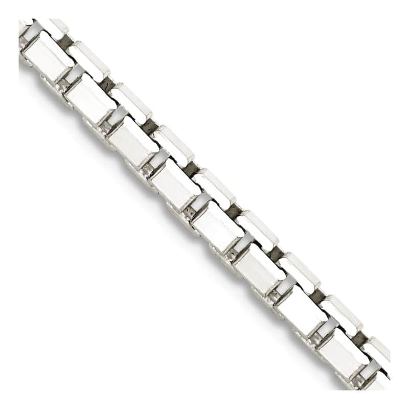 Curata 925 Sterling Silver Solid 3.2mm Box Chain Necklace for Men (Lobster)