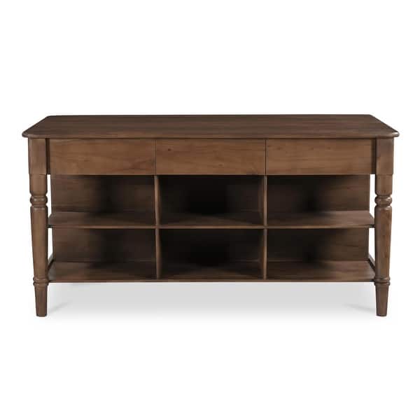 slide 2 of 13, NADAAL STUDIOS Cove, Wooden Kitchen Island with Storage - 72"W x40.5"D x36.5"H Brown