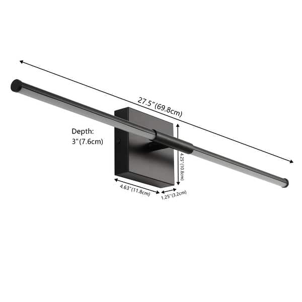 dimension image slide 15 of 34, JONATHAN Y 28" Dimmable Integrated LED Metal Wall Sconce