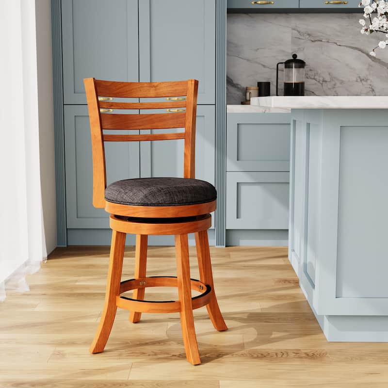 DTY Indoor Living Granby 4-Slat Back Swivel Stool