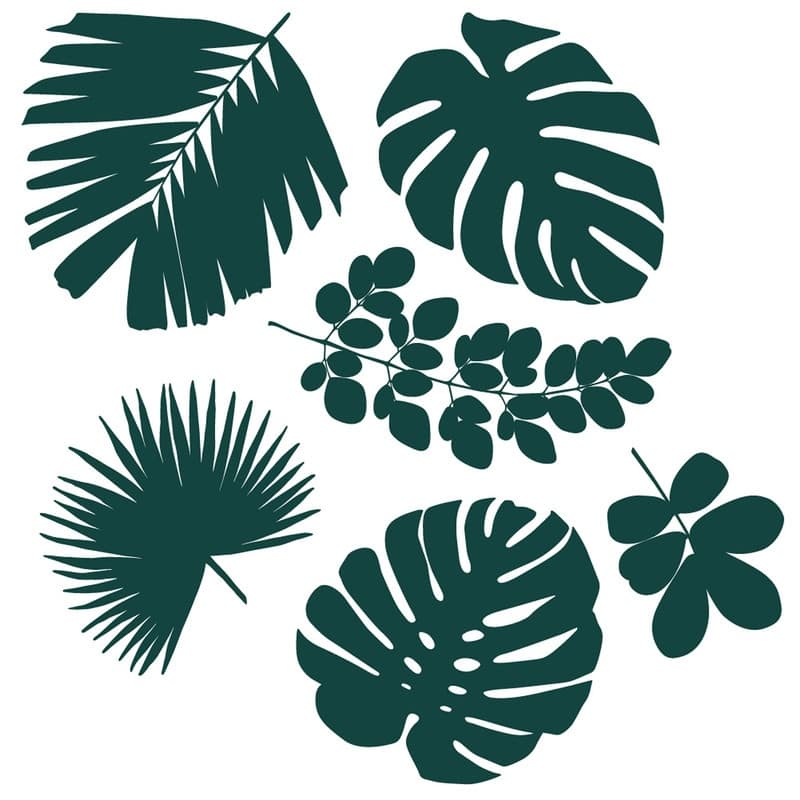 Tempaper Graphic Palm Leaf Wall Decals (Contains 9 Pieces on (4) 17.25" x 9.75" Sheets)