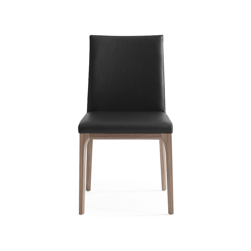 HomeRoots Set Of 2 Black Faux Leather Dining Chairs