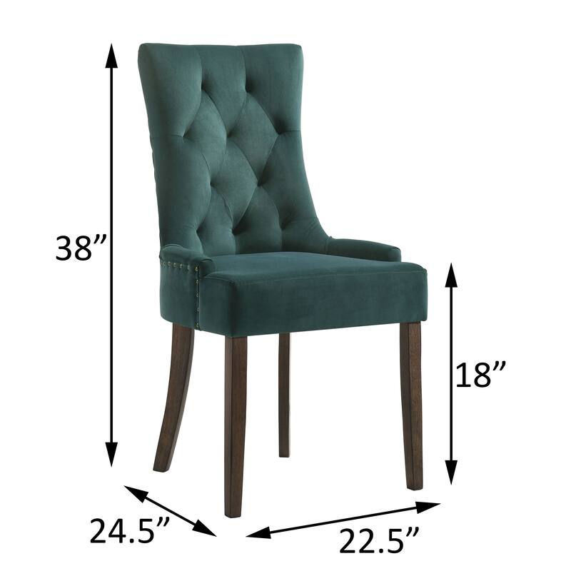 Beige and Weathered Oak Tufted Back Parson Chairs (Set of 2)