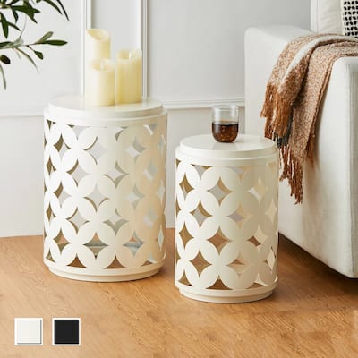 Glitzhome 19.25"H Set of 2 Modern Metal Frame Side Table - 14"L x 14"W x 19.25"H