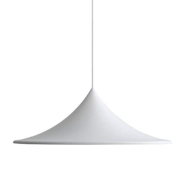 slide 2 of 4, Golden Lighting Vistara 1-light 28in Pendant in Sand White