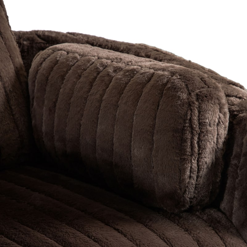 Furniture of America Jorvien Modern Chenille Power Swivel Glider Recliner with Pillows